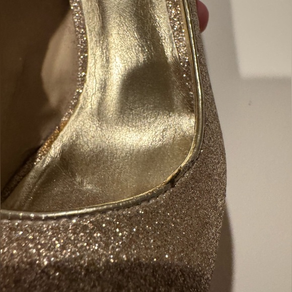 Steve Madden Platform P-Karo Gold Glitter Peep Toe Heels Women’s size 7.5 - Picture 12 of 12